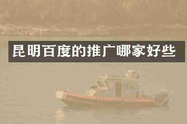 昆明百度的推广哪家好些