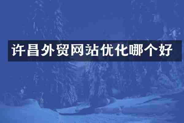 许昌外贸网站优化哪个好