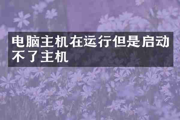 电脑主机在运行但是启动不了主机