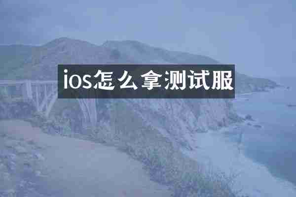 ios怎么拿测试服