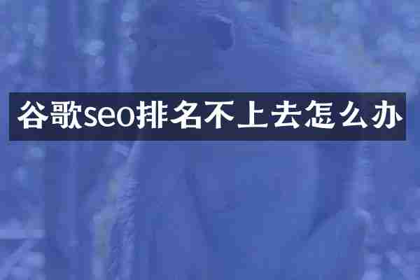 谷歌seo排名不上去怎么办