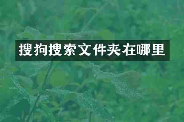 搜狗搜索文件夹在哪里