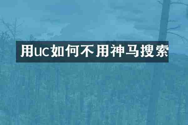 用uc如何不用神马搜索