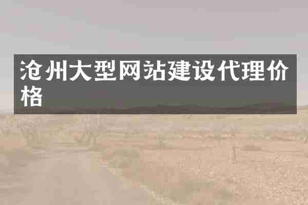沧州大型网站建设代理价格