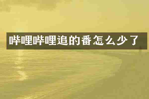 哔哩哔哩追的番怎么少了