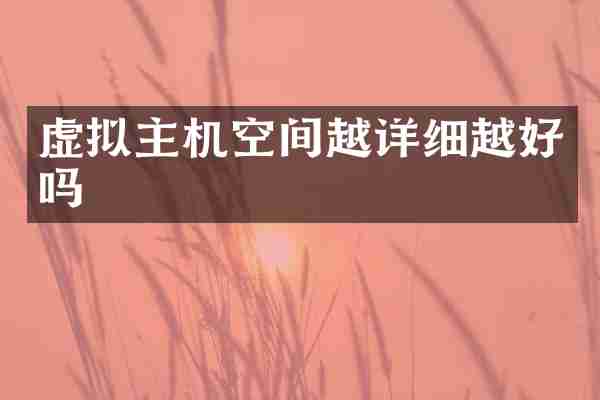 虚拟主机空间越详细越好吗