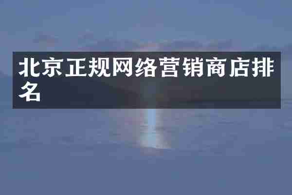 北京正规网络营销商店排名