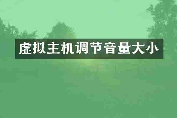 虚拟主机调节音量大小