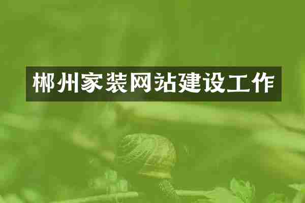 郴州家装网站建设工作