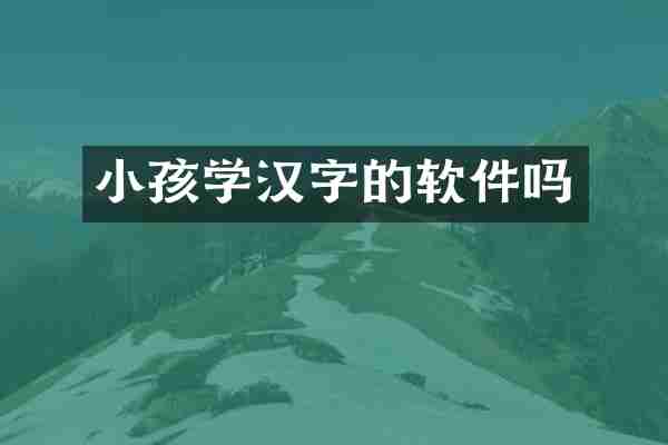 小孩学汉字的软件吗