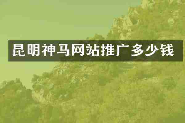 昆明神马网站推广多少钱