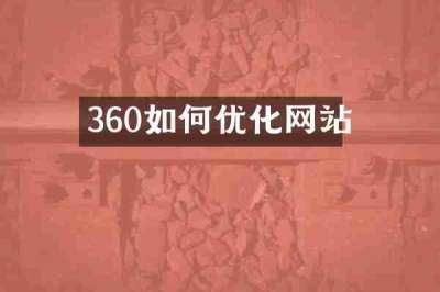 360如何优化网站