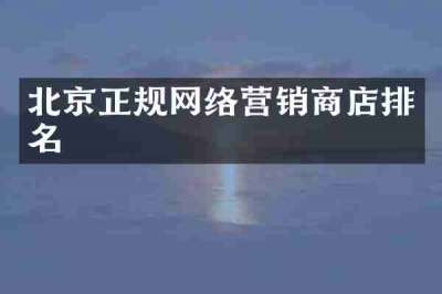 北京正规网络营销商店排名