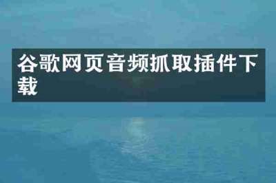 谷歌网页音频抓取插件下载