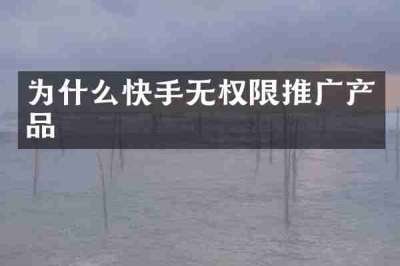 为什么快手无权限推广产品