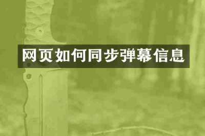网页如何同步弹幕信息
