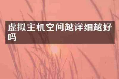 虚拟主机空间越详细越好吗