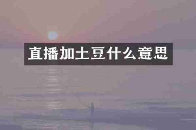 直播加土豆什么意思