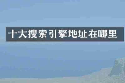 十大搜索引擎地址在哪里