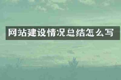 网站建设情况总结怎么写