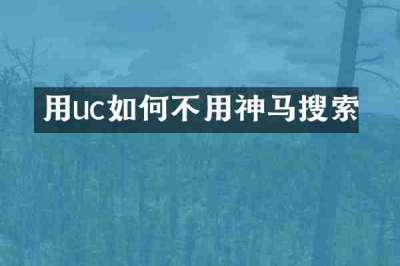 用uc如何不用神马搜索