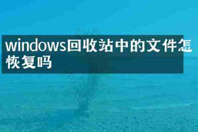 windows回收站中的文件怎么恢复吗