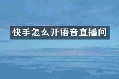 快手怎么开语音直播间