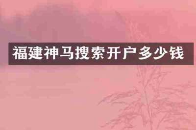 福建神马搜索开户多少钱