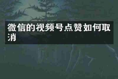 微信的视频号点赞如何取消