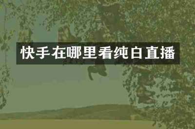 快手在哪里看纯白直播