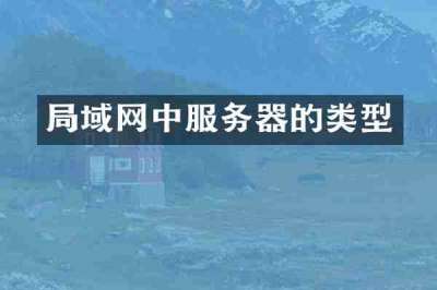 局域网中服务器的类型