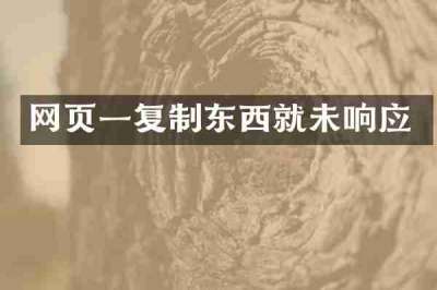 网页一复制东西就未响应