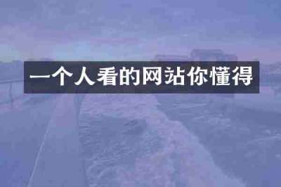 一个人看的网站你懂得
