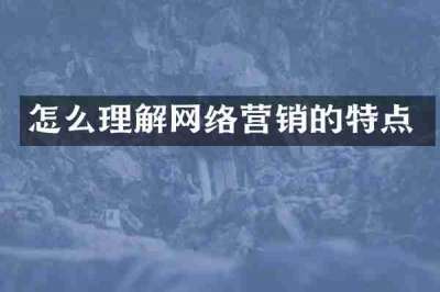 怎么理解网络营销的特点
