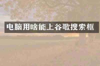 电脑用啥能上谷歌搜索框