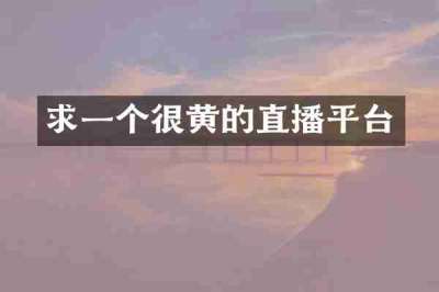 求一个很黄的直播平台