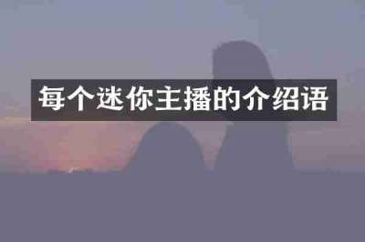 每个迷你主播的介绍语