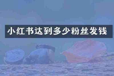 小红书达到多少粉丝发钱