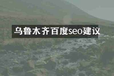乌鲁木齐百度seo建议