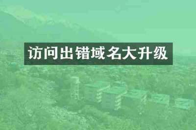 访问出错域名大升级
