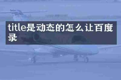 title是动态的怎么让百度收录