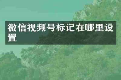 微信视频号标记在哪里设置