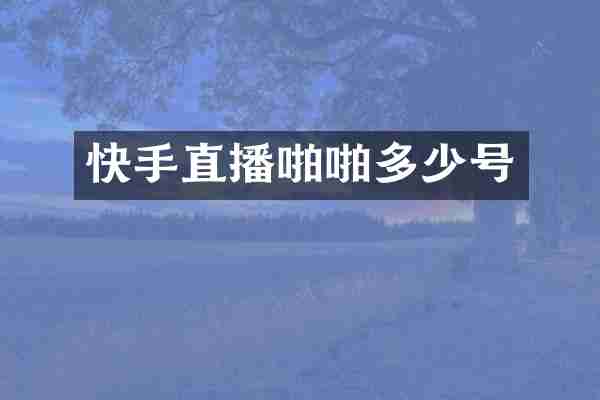 快手直播多少号