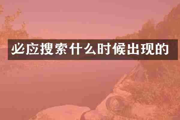 必应搜索什么时候出现的