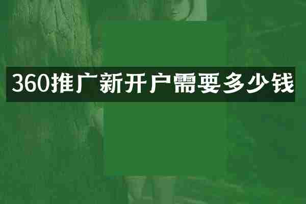 360推广新开户需要多少钱