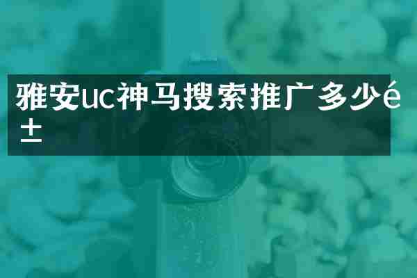 雅安uc神马搜索推广多少钱