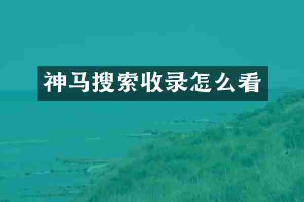 神马搜索收录怎么看