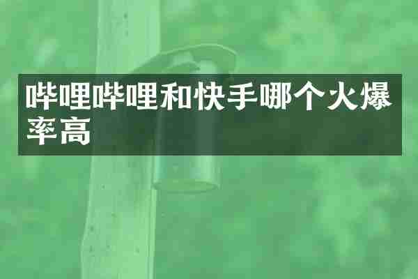哔哩哔哩和快手哪个火爆率高