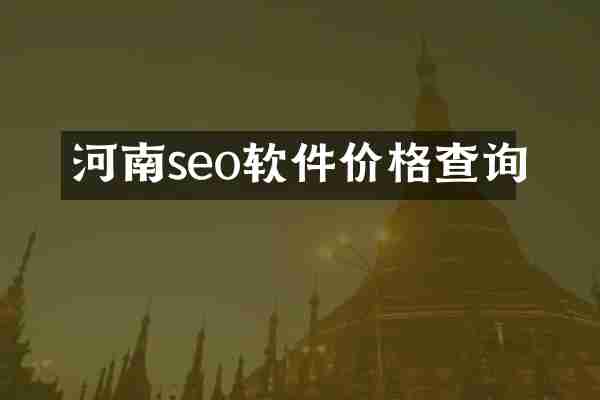 河南seo软件价格查询