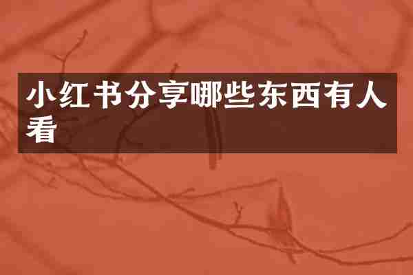 小红书分享哪些东西有人看